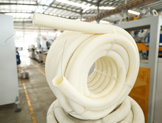 LSBP50PVC Single wall corrugated pipe line with wire & on line automatic coiler
